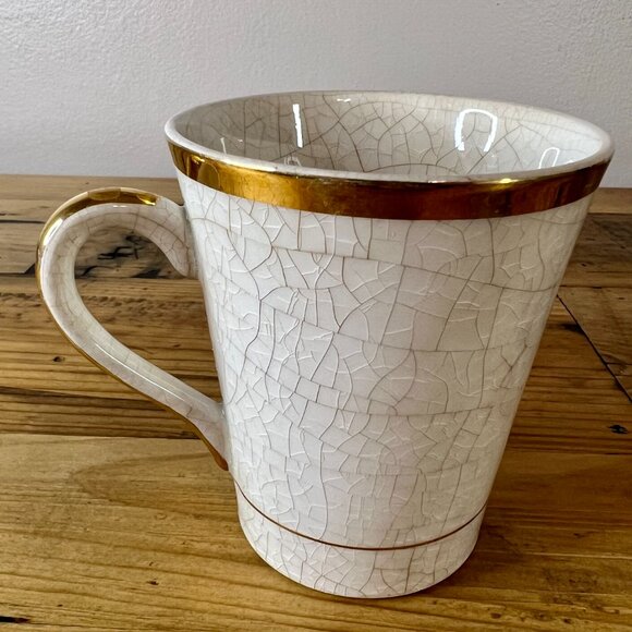 Vintage Enoch Wedgwood Tunstall Ivory & Gold Letter "K" China Coffee Tea Cup Mug - Picture 7 of 7